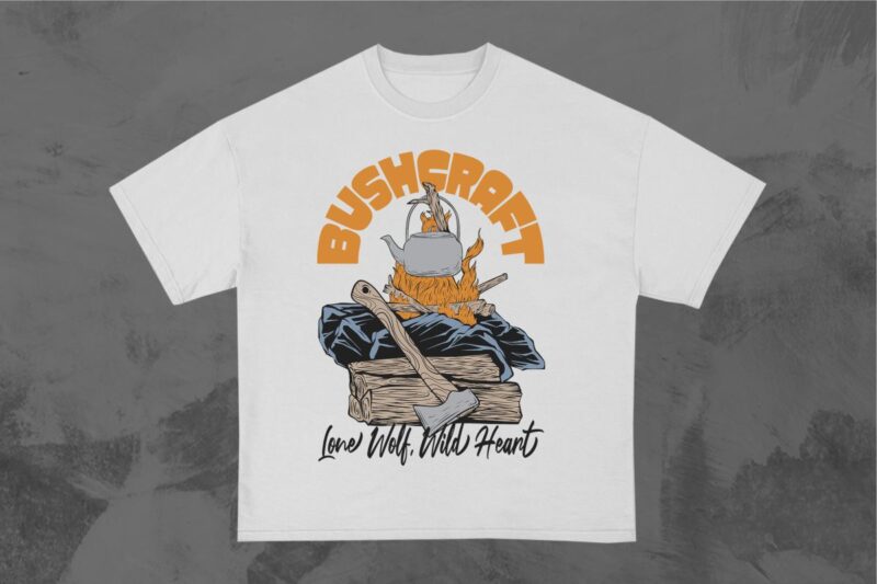 Bushcraft Survival Camp T-Shirt Designs Bundle