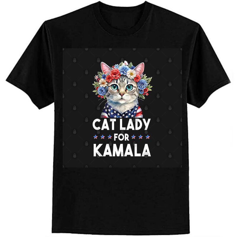 Cat Ladies for Kamala Funny Cat 2024 President Kamala-Harris T-Shirt