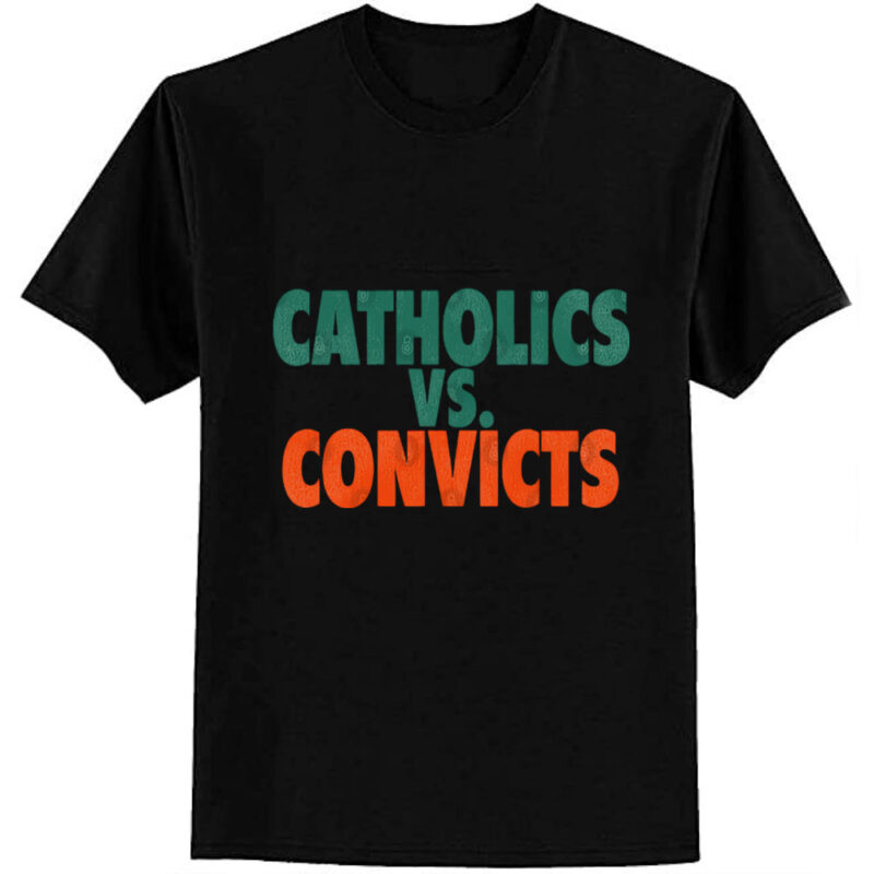 Catholics Vs. Convicts Retro 1988 Football Game T-Shirt