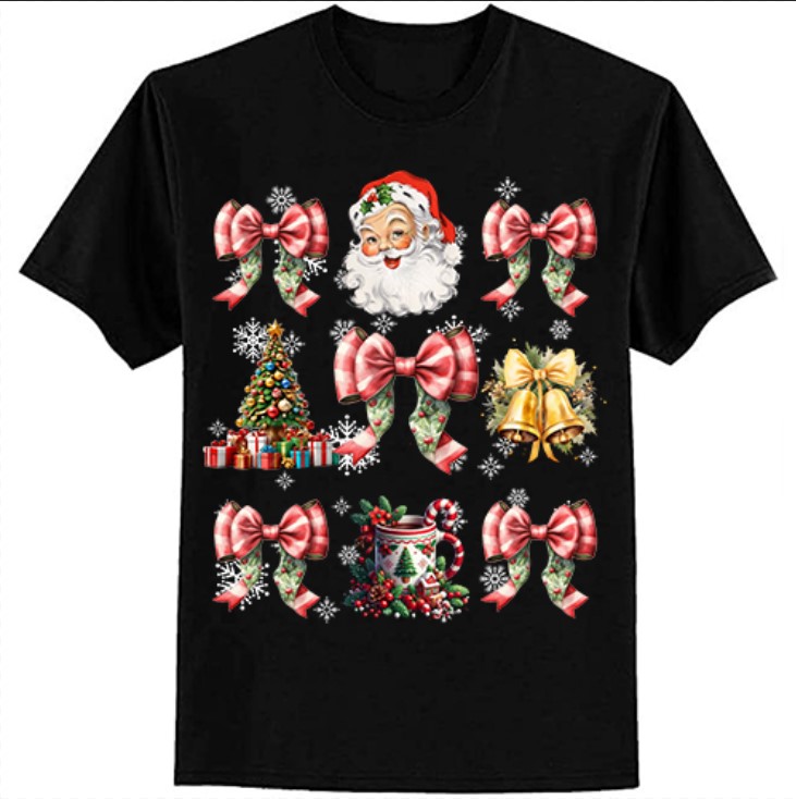 Christmas Coquette Bow Woman Xmas Shirt, Christmas Girl Sweatshirt, Cute Winter Crewneck, Retro Holiday, Merry Christmas ltsp