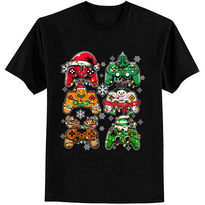 Christmas Gaming Controllers Game Funny T-shirt ltsp