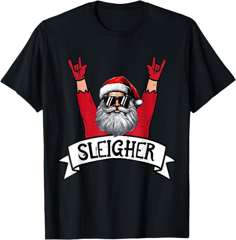 Christmas Sleigher Santa Rock Xmas Rocker Men Women Kids Boy T-Shirt