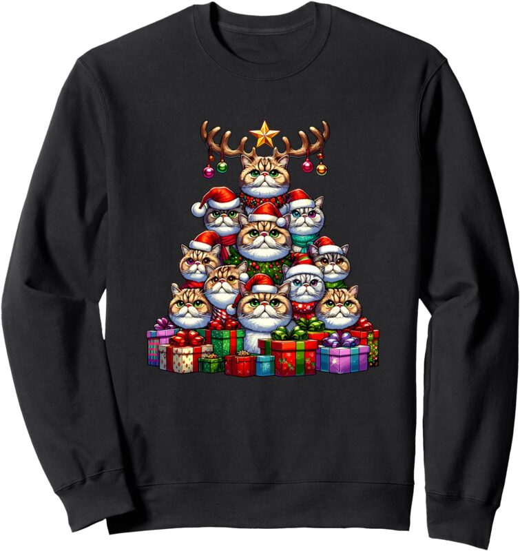 Christmas Tree Exotic Shorthair Shorthaired Persian Sweatshirt