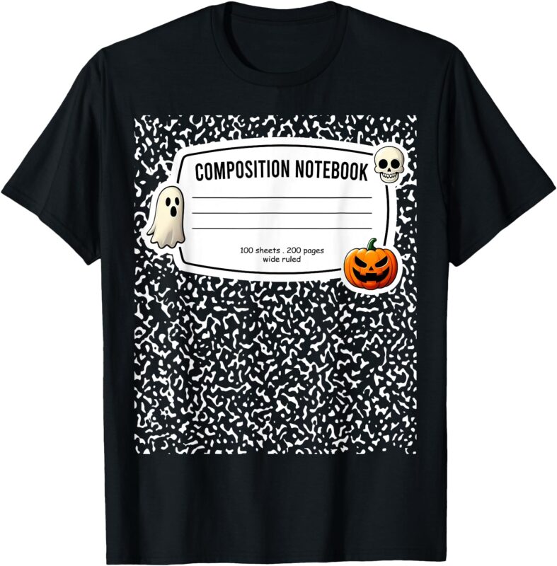 Composition Notebook Costume Adult – Halloween for Teachers T-Shirt