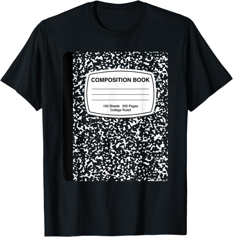 Composition Notebook Costume – Matching Group Halloween T-Shirt