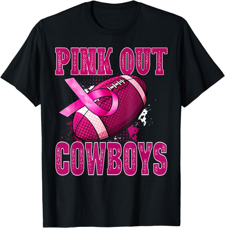 Cowboys Pink Out Football Tackle Breast Cancer T-Shirt