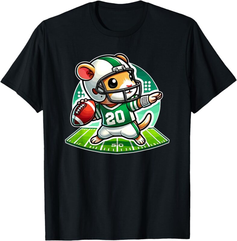Cute Boys Gerbil Lover Football Player Team Quarterback T-Shirt
