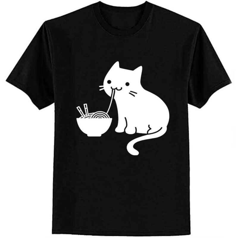 Cute Cat Eating Ramen Tri-blend T-Shirt