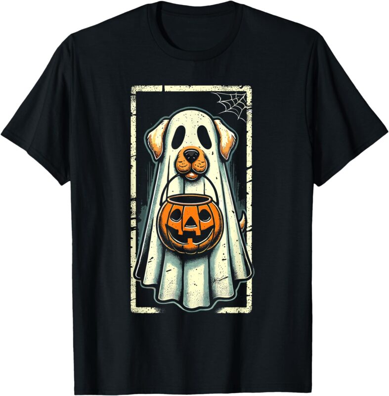Cute Ghost Dog Men Women Kids Halloween Funny Ghost T-Shirt