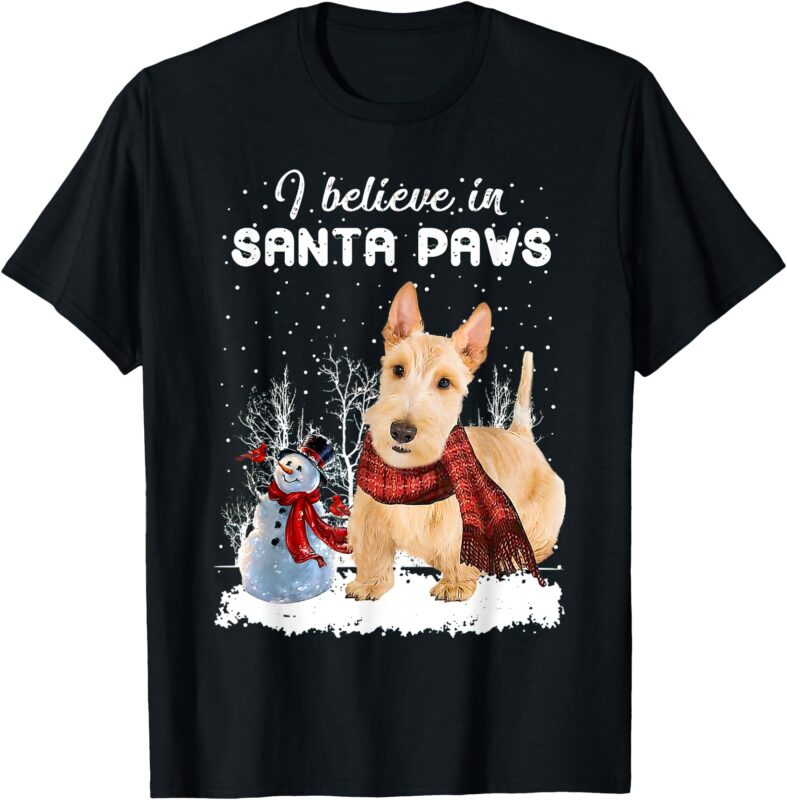 Cute Scottish Terrier Dog Christmas Snowman Christmas Pajama T-Shirt