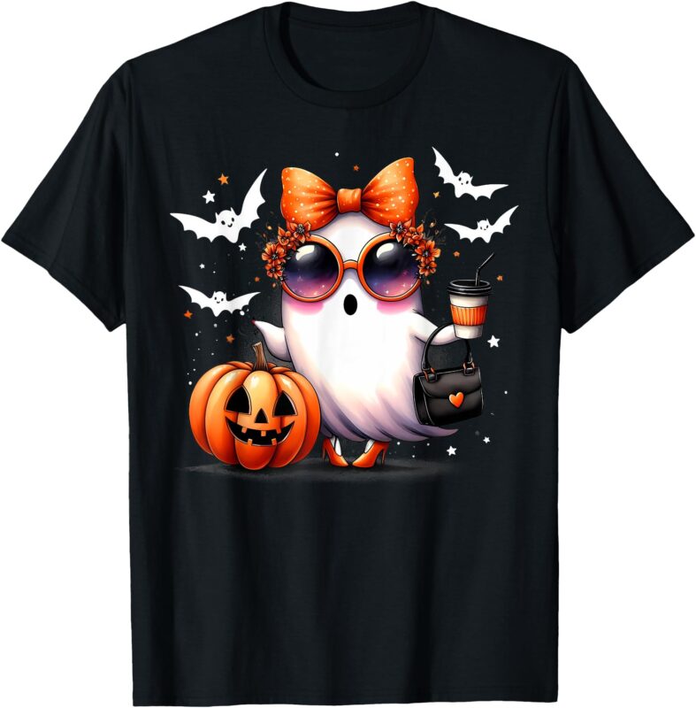 Cute Spooky Coffee Ghost Boujee Boo-jee Halloween Costume T-Shirt