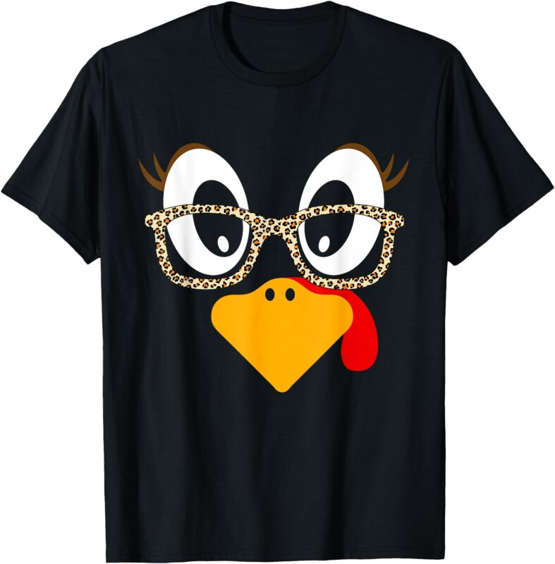 Cute Turkey Face Matching Family Costume Thanksgiving Day T-Shirt
