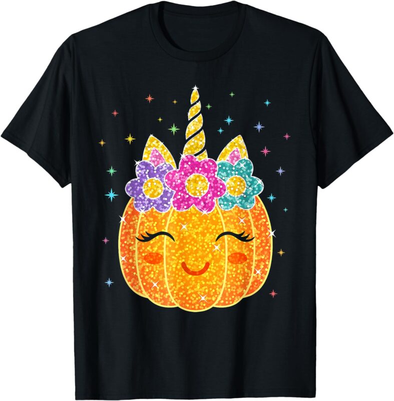 Cute Unicorn Pumpkin Halloween Costume for Girl Kids Toddler T-Shirt