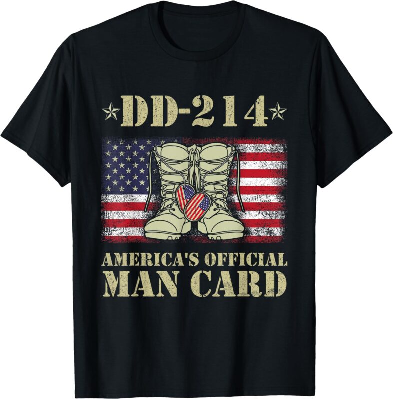 DD-214 America’s Official Man Card Veteran Day Served Flag T-Shirt