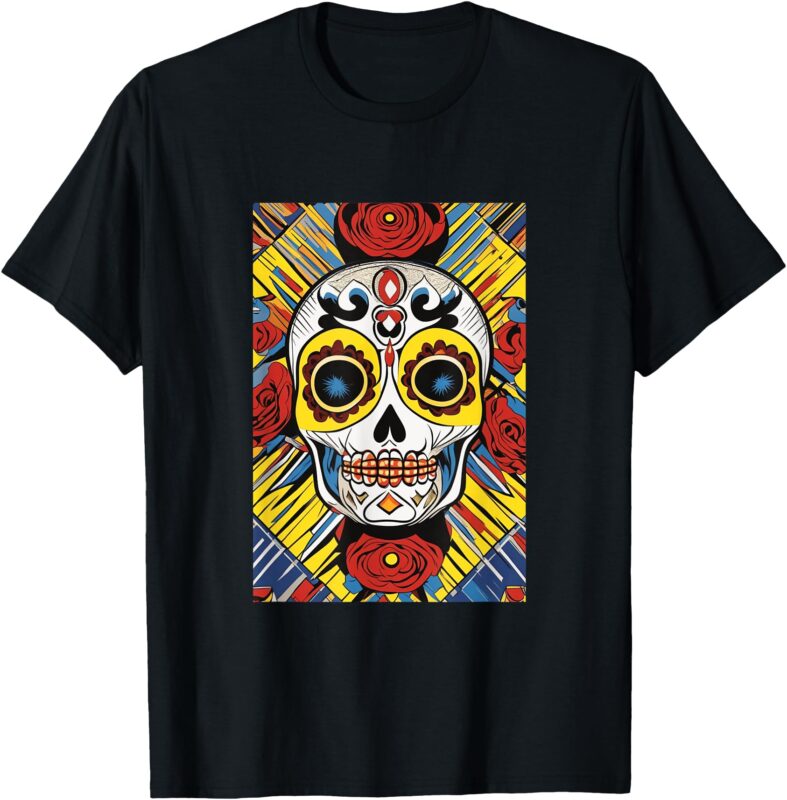 Dia De Los Muertos Suger Skull Graphic Tee T-Shirt