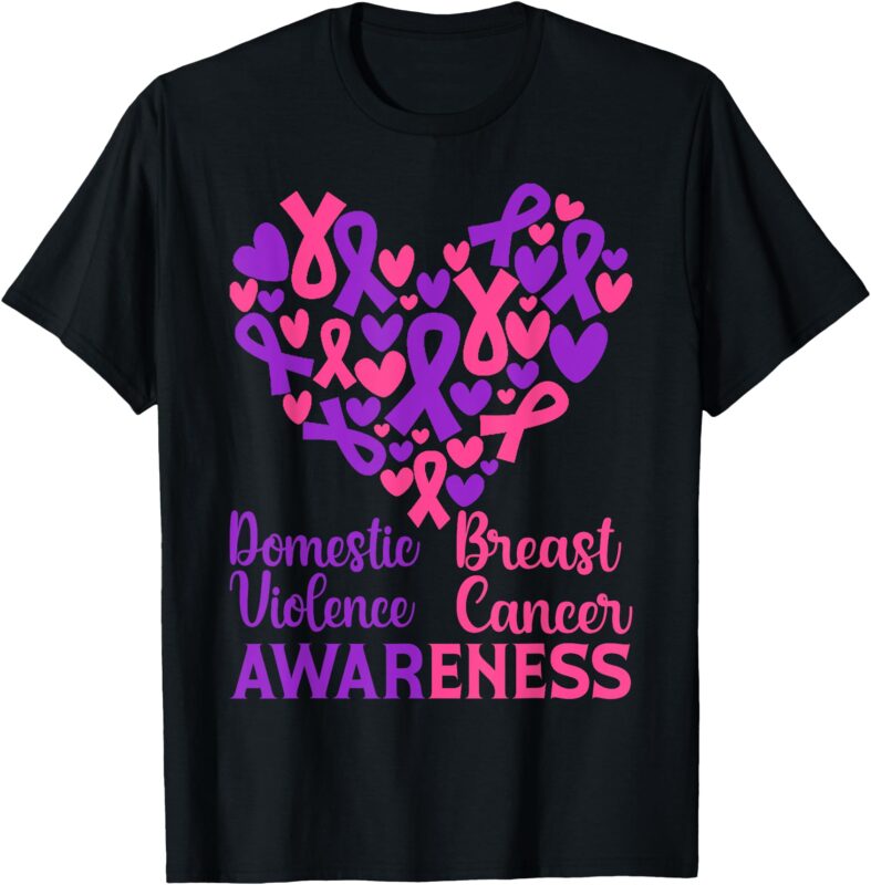 Domestic Violence & Breast Cancer Awareness Month Warrior T-Shirt