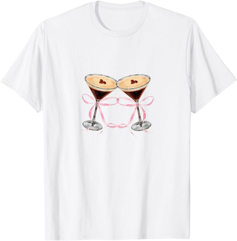 Espresso Martini Pink Bow Graphic For Girl Women T-Shirt