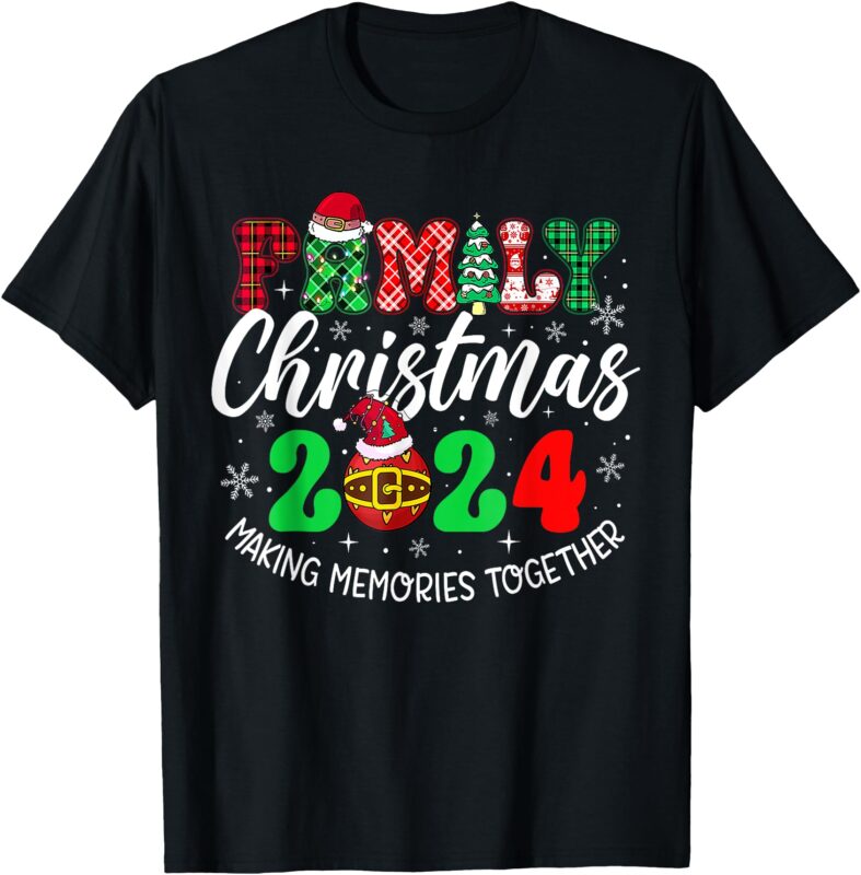 Family 2024 Christmas Matching Squad Pajamas Santa Elf Xmas T-Shirt