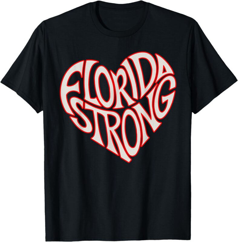 Florida Strong Heart State Pride Typography T-Shirt