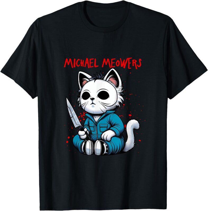 Funny Cat Motif Crazy Cat Graphic Michael Meowers Cat T-Shirt
