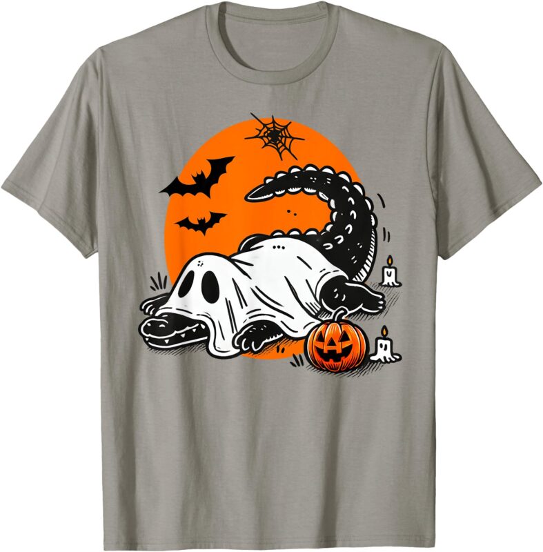 Funny Crocodile Ghost Costume Spooky Halloween Alligator T-Shirt