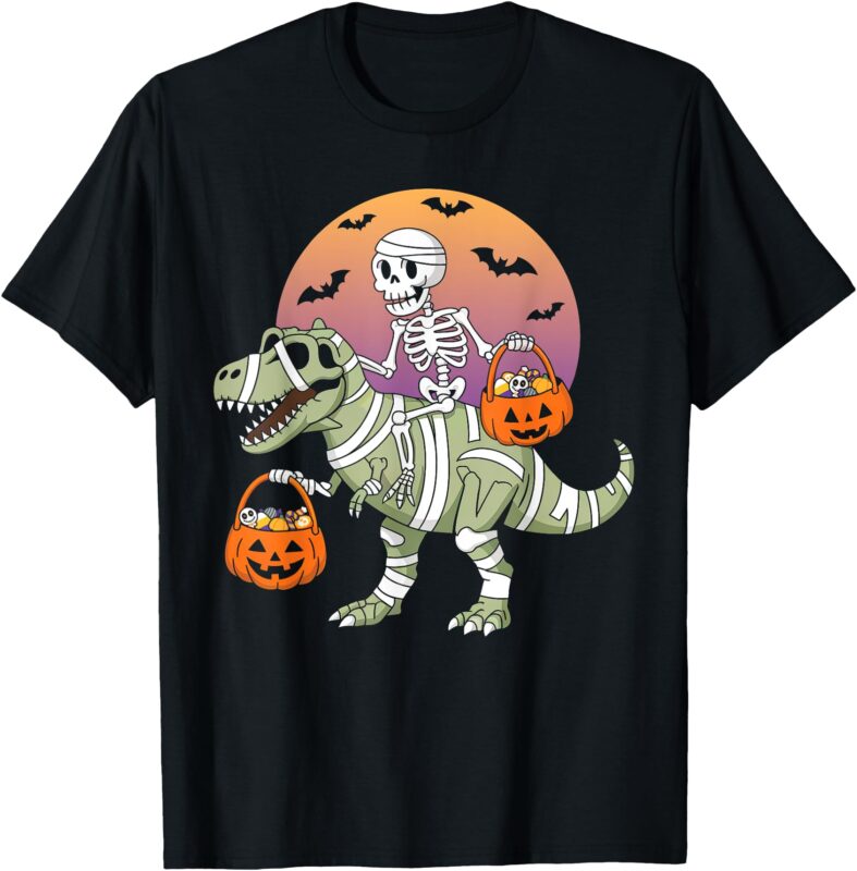 Funny Halloween Boys Kids Toddlers Dinosaur T-rex Skeleton T-Shirt