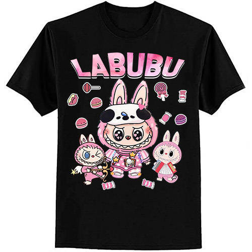 Funny Labubu Cute Labubu The Monsters Pink Meme T-Shirt ltsp