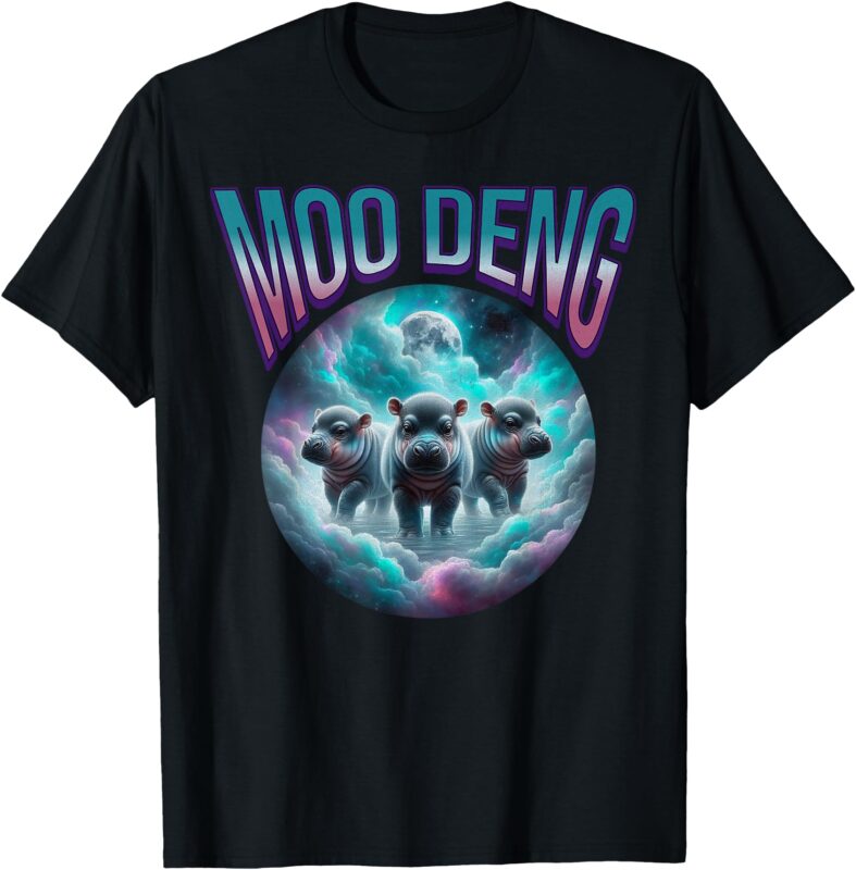 Funny Moo Deng Baby Pygmy Hippo Cute Zoo For Family Tee T-Shirt
