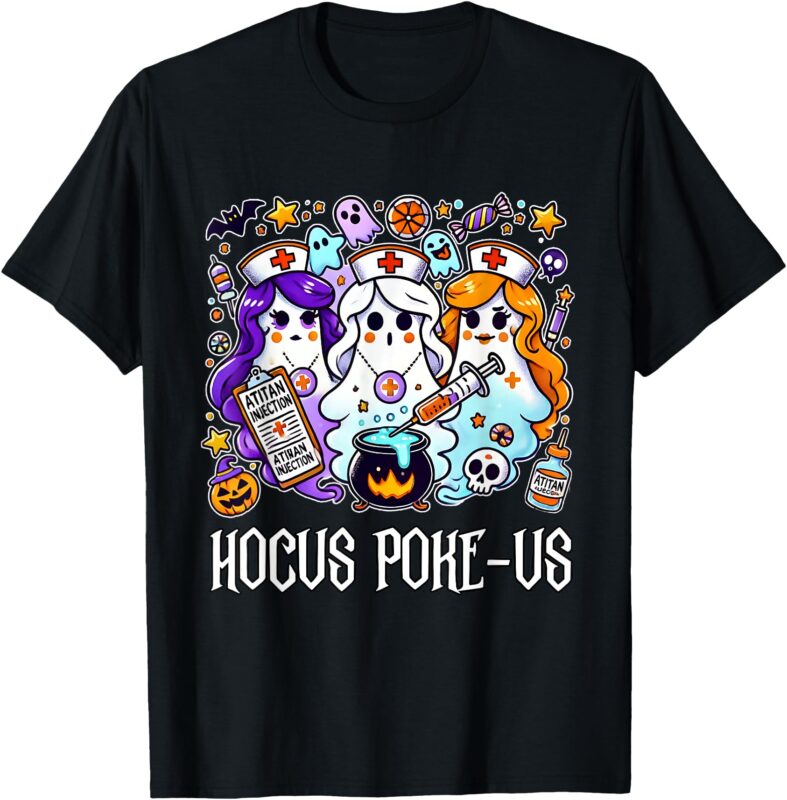 Funny Witches Nurse Spooky Nurse Witch Halloween Nursing Pun T-Shirt