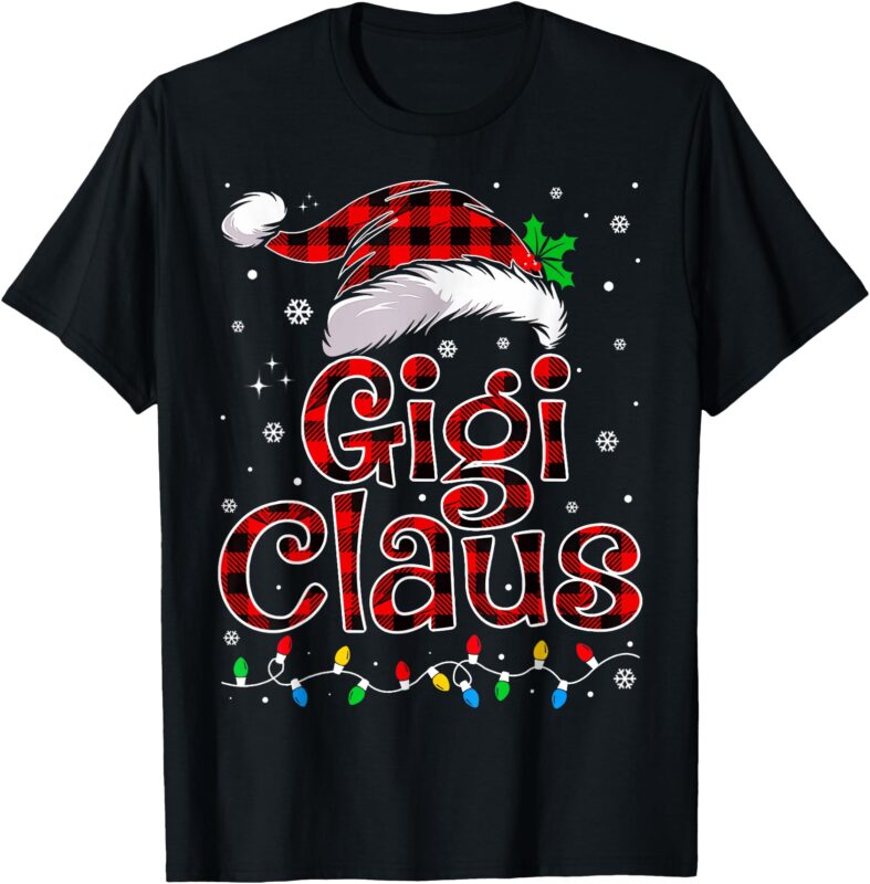 Gigi Claus Christmas Lights Pajama Family Matching T-Shirt