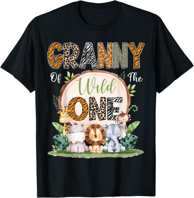 Granny Of The Wild One First Birthday Safari Woodland T-Shirt