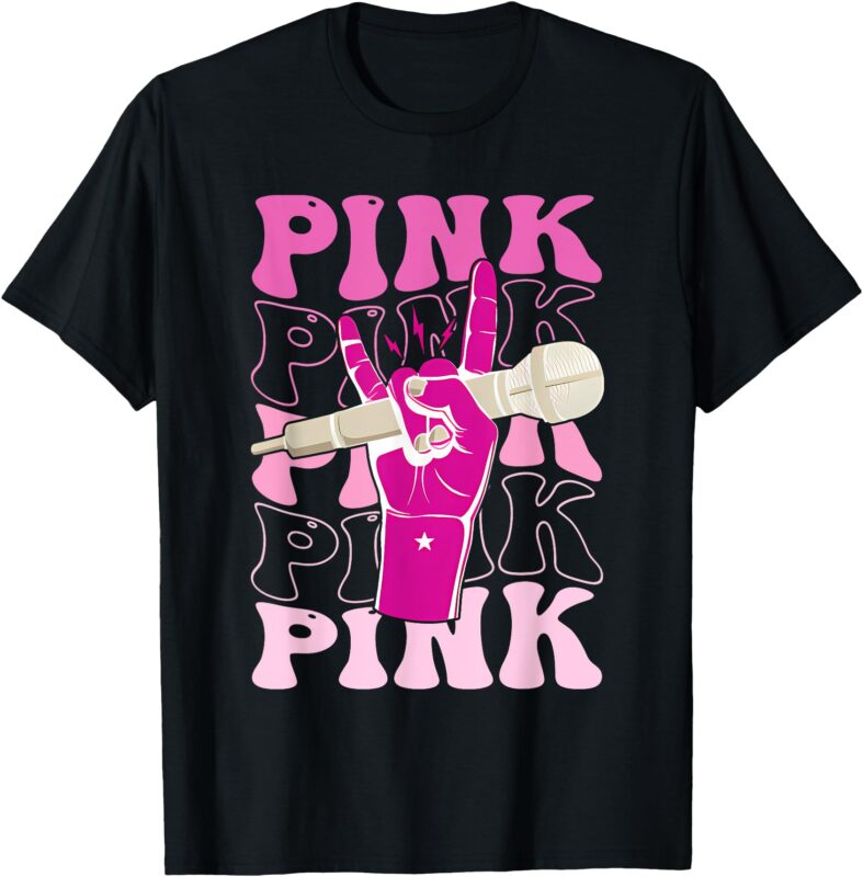 Groovy Pink Personalized Name Pink For Men Women T-Shirt