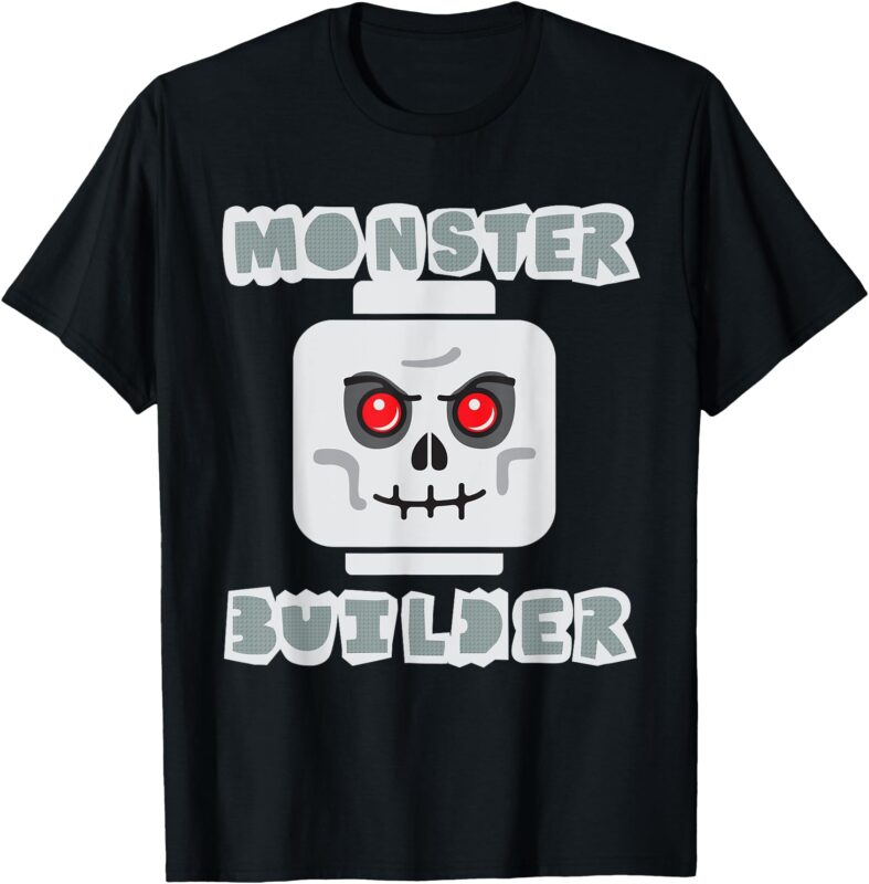 Halloween Building Bricks Monster Builder Skull Head funny T-Shirt