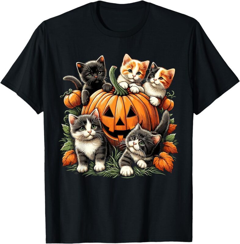 Halloween Cat Pumpkin T-Shirt