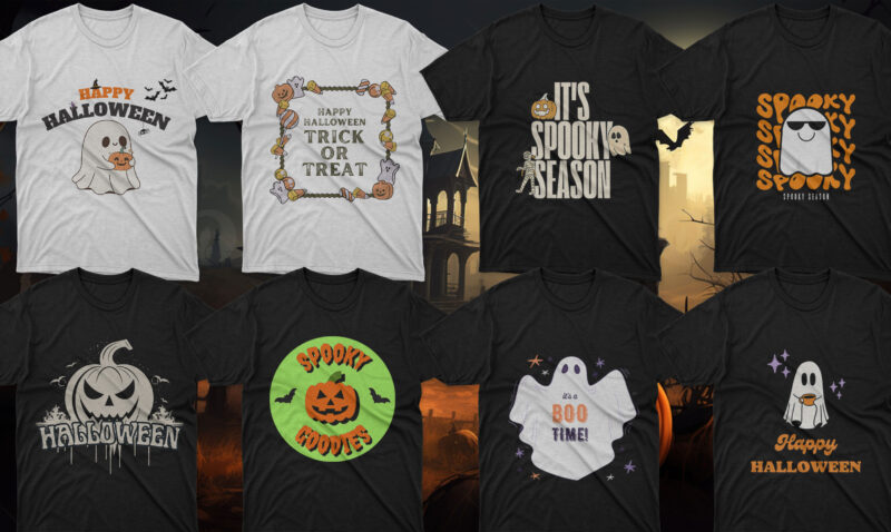 50 Halloween T-shirt Design Bundle