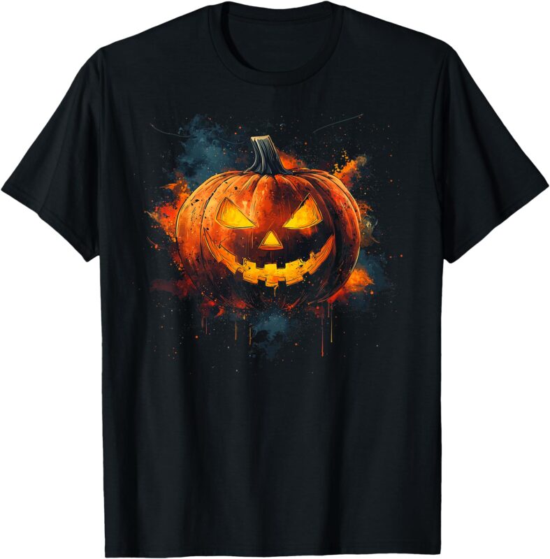 Halloween Evil Smiling Orange Pumpkin T-Shirt