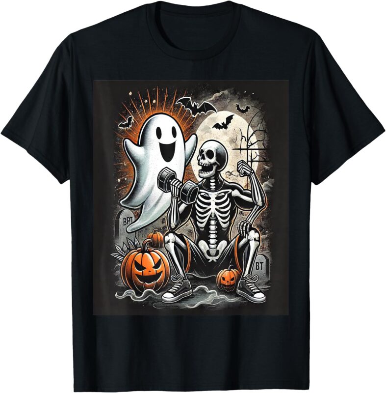 Halloween Fitness Gym Workout Shirt With Fun Fall Design. T-Shirt