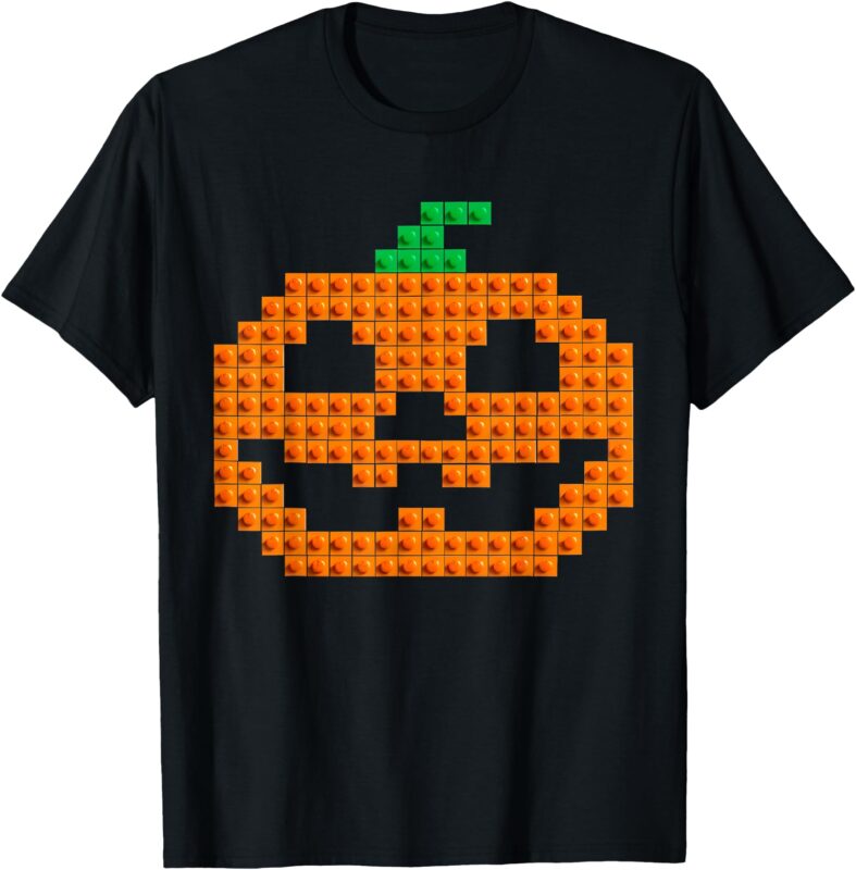 Halloween Master Builder Pumpkin Brick Building Block Boys T-Shirt