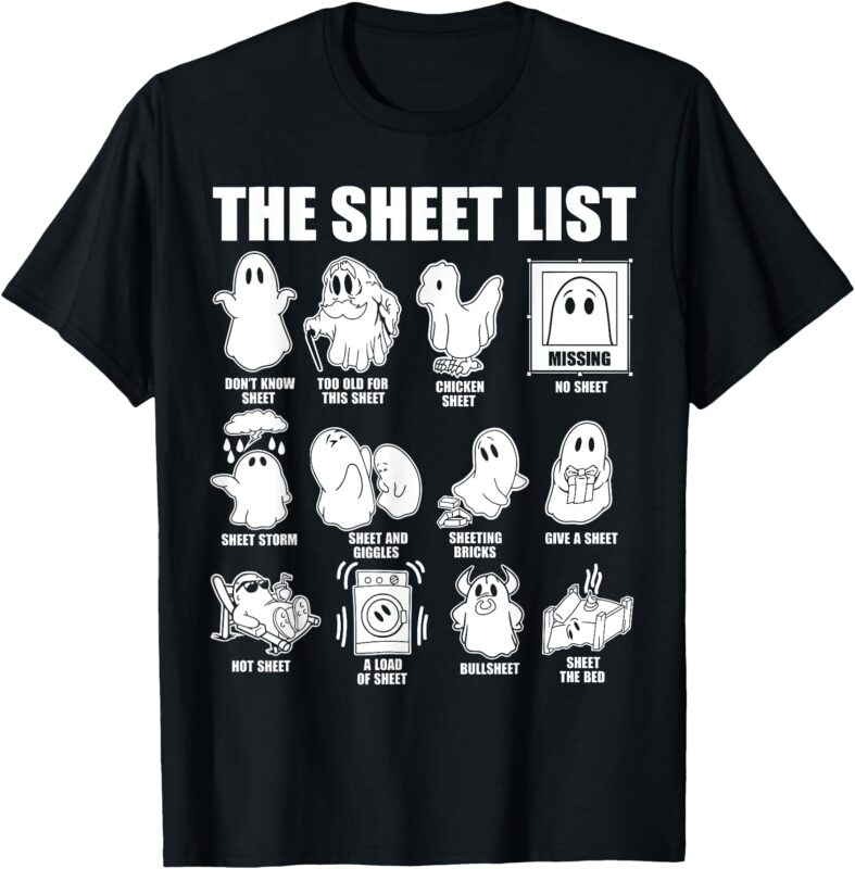 Halloween funny shirt Boo Sheet Halloween the sheet list T-Shirt