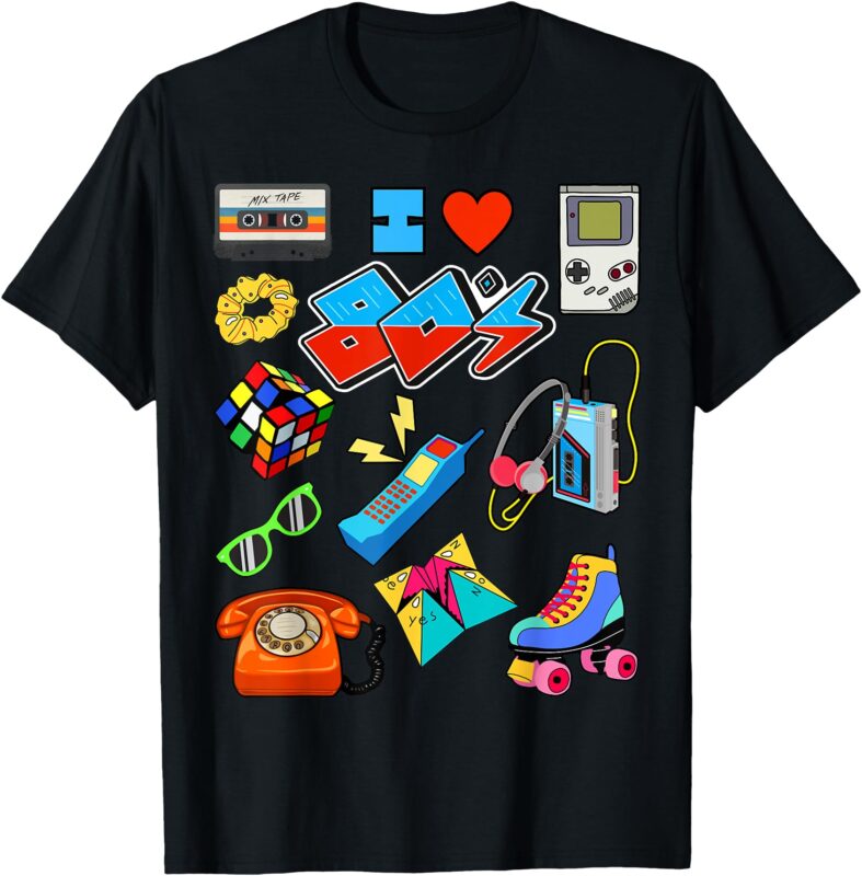 I Love The 80s Men Women Kids 80’s Party Retro Costume T-Shirt
