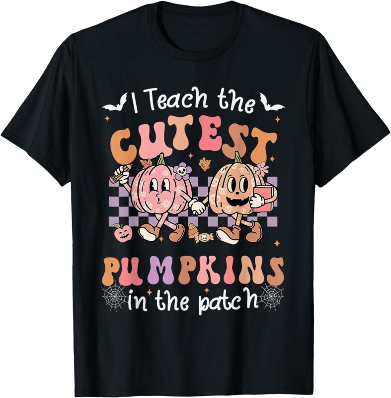 I Teach The Cutest Pumpkins In The Patch Retro Teacher Fall T-Shirt