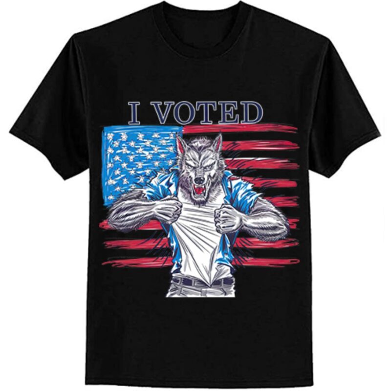 I Voted Werewolf Funny T-Shirt ltsp