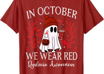 I Wear Red Dyslexia Awareness Month Dyslexia T-Shirt