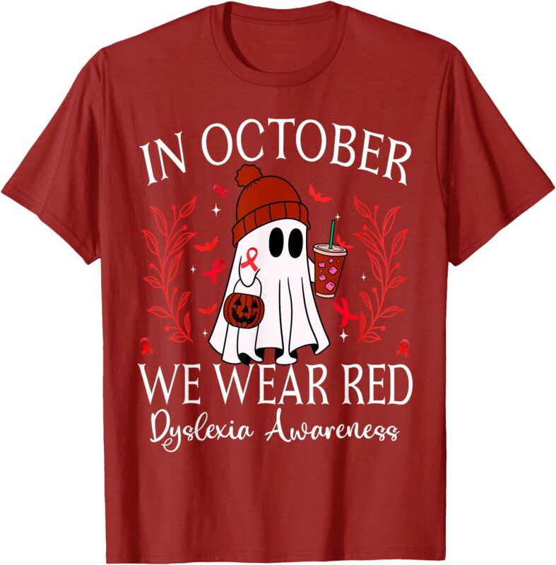 I Wear Red Dyslexia Awareness Month Dyslexia T-Shirt