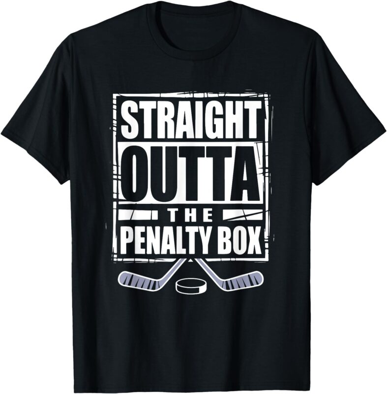 Ice Hockey Straight Outta The Penalty Box Funny Men kids T-Shirt