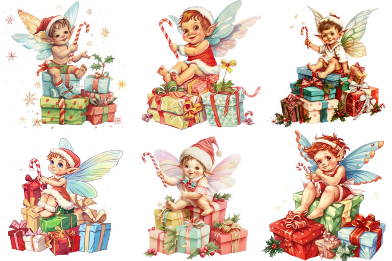 Illustrate festive clipart of baby fairy