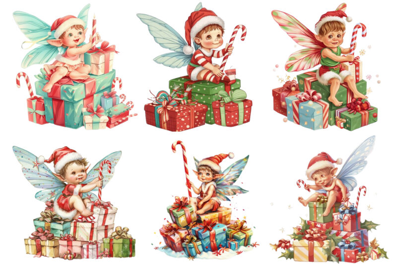 Illustrate festive clipart of baby fairy