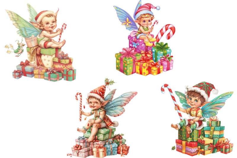 Illustrate festive clipart of baby fairy