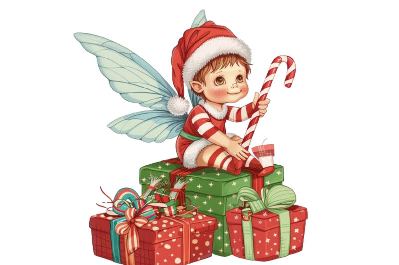 Illustrate festive clipart of baby fairy