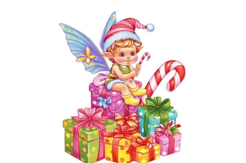 Illustrate festive clipart of baby fairy